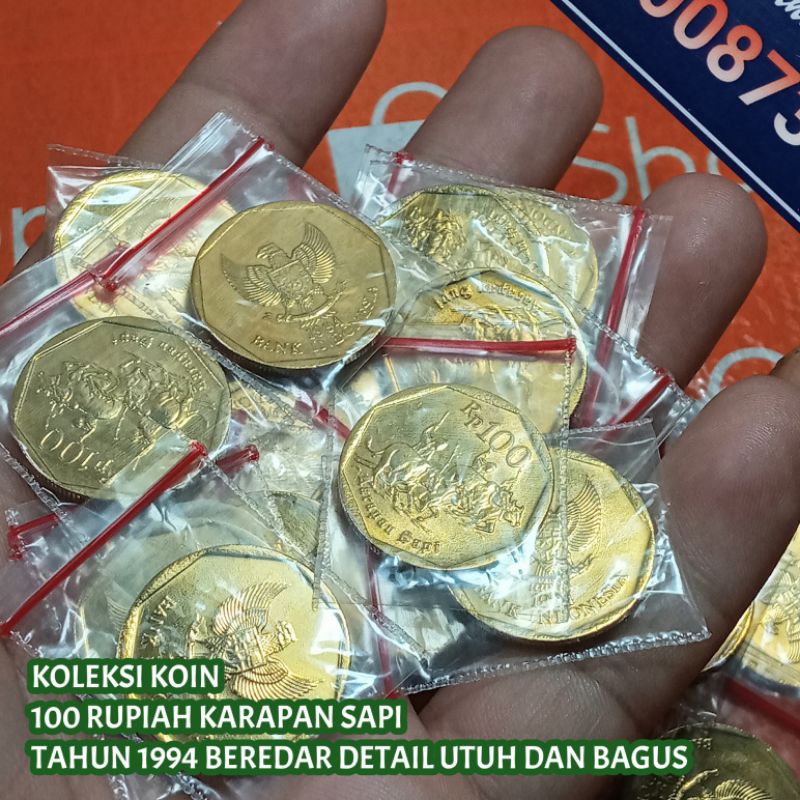 Uang Kuno Koin 100 Rupiah Karapan Sapi Tahun 1994 Detail Utuh Dan Bagus