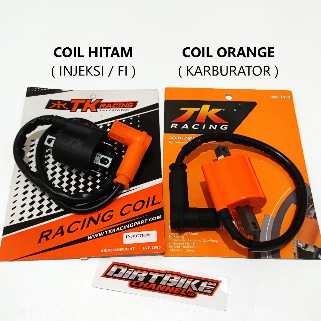 COIL KOIL TK RACING & Tutup Busi Koil Orange Black TK RACING Semua Motor Injeksi Karburator