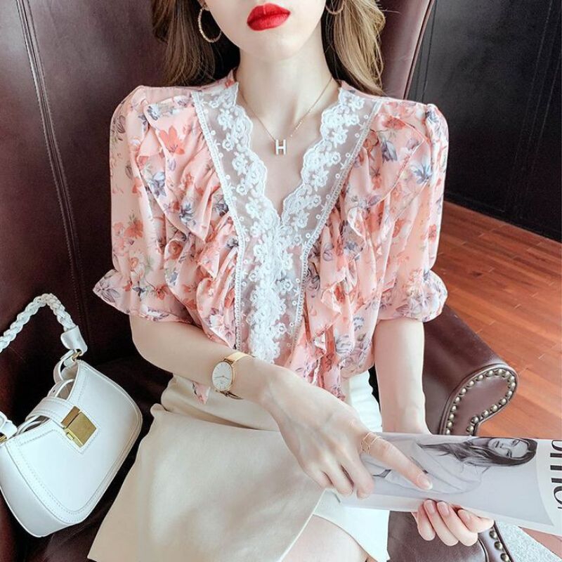 Ruffle blouse top atasan wanita import