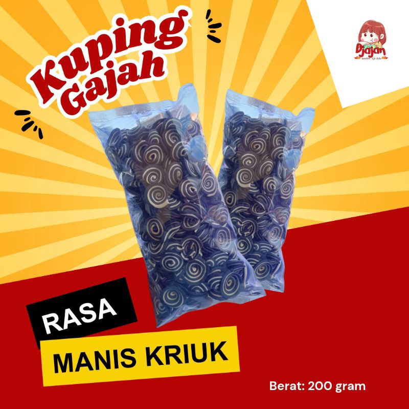 

Kuping Gajah Rasa Manis Kriuk Berat: 200 gram