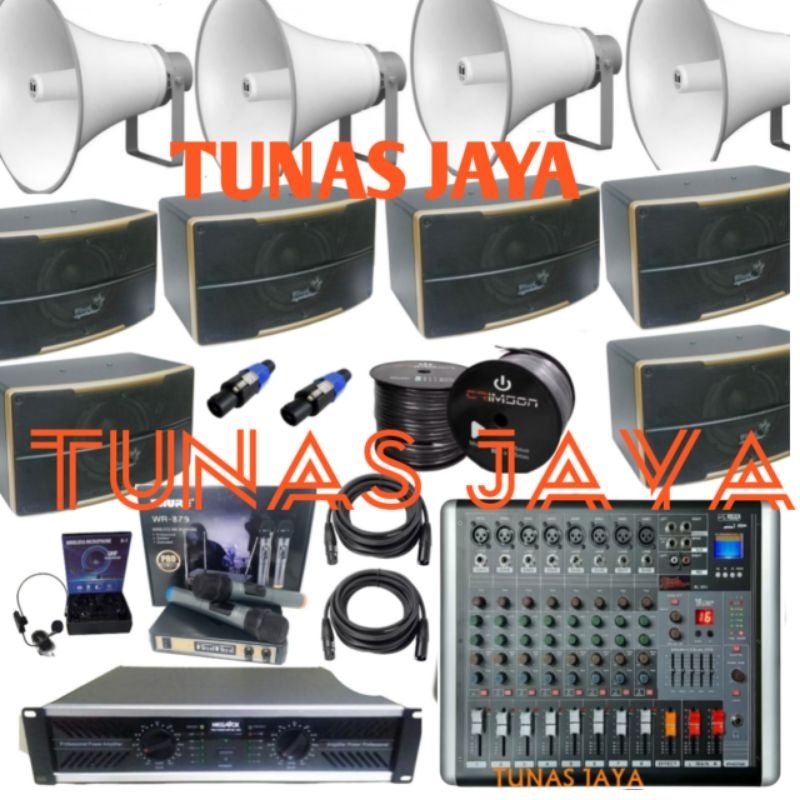 PAKET TOA MASJID DAN MUSHOLAH PAKET POWER MIXER PLUS 10 SPEAKER PLUS  POWER MIXER 8 CH PLUS POWER