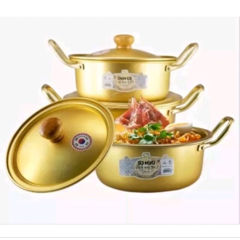 Panci Ramyun Korea / panci ramen gold / panci mie korea 16 18 20 cm