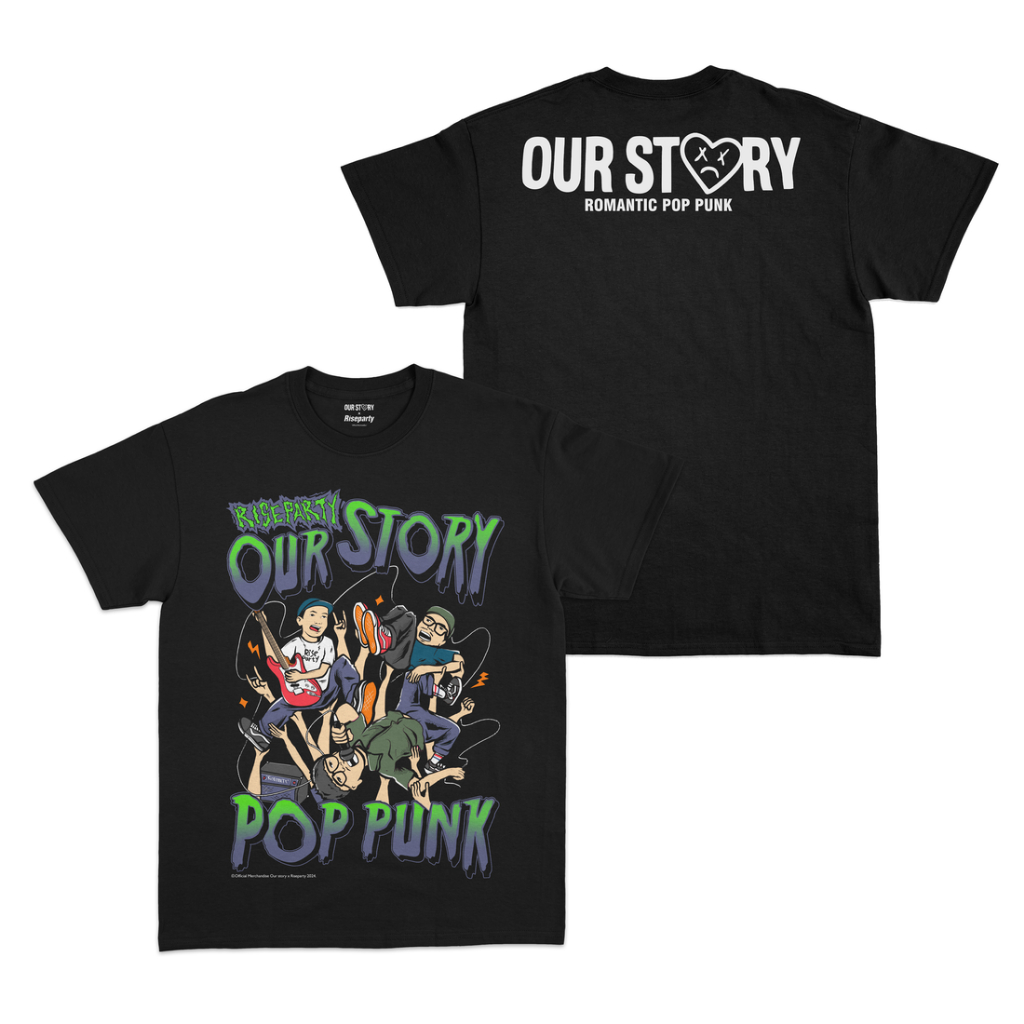 kaos pria original 100% KAOS | TSHIRT | BAND | OUR STORY X RISEPARTY | OFFICIAL MERCHANDISE | Risepa