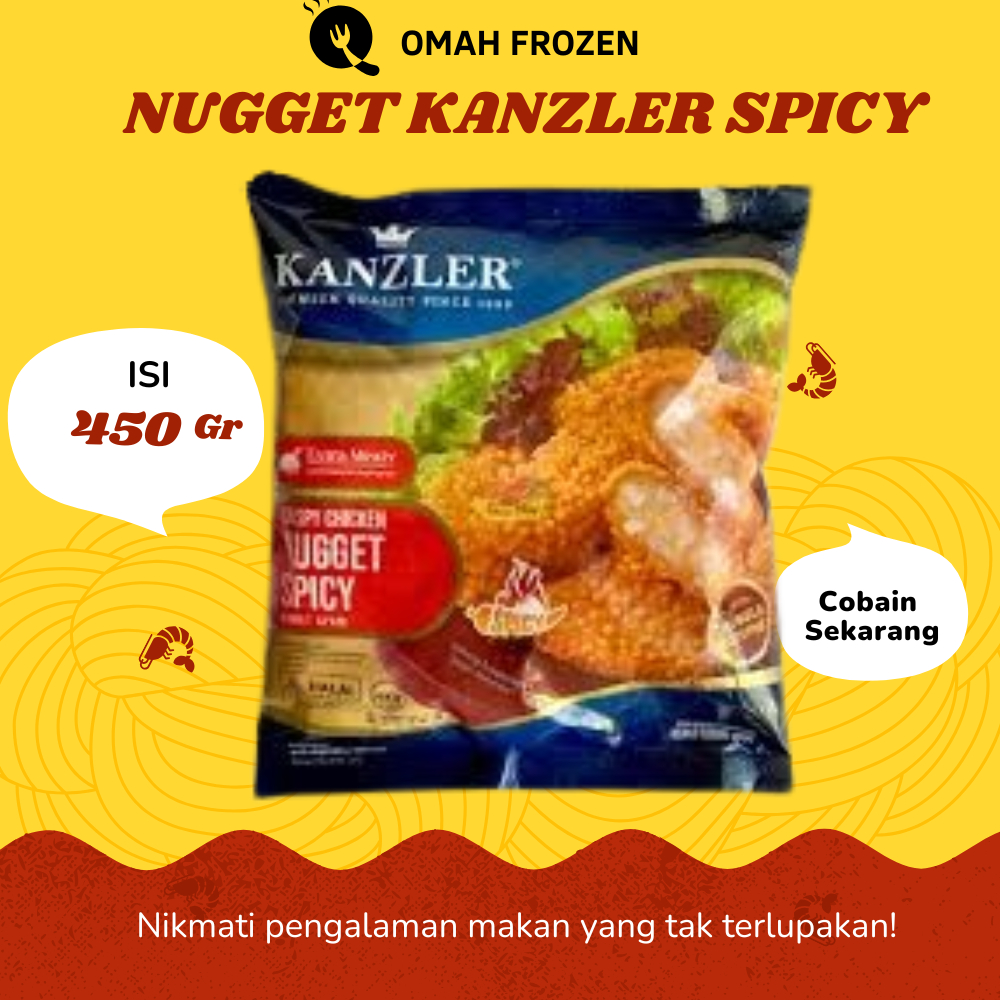 

KANZLER CRISPY CHICKEN NUGGET SPYCY 450 GRAM NAGET frozen food makanan kemasan olahan