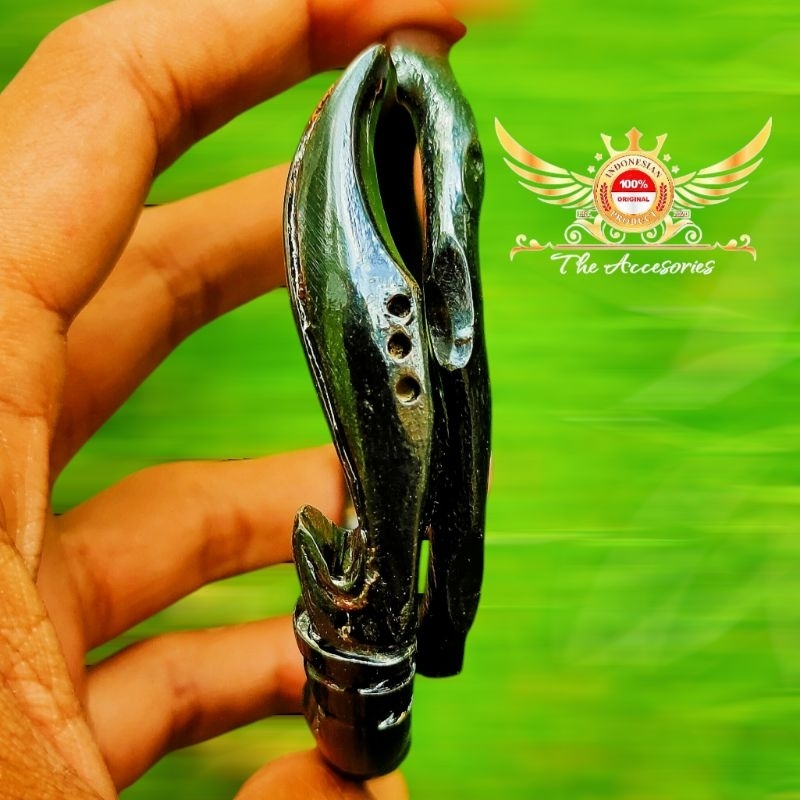 Gelang Akar Bahar Hitam Asli Ukir Kujang Berkualitas Original 100%