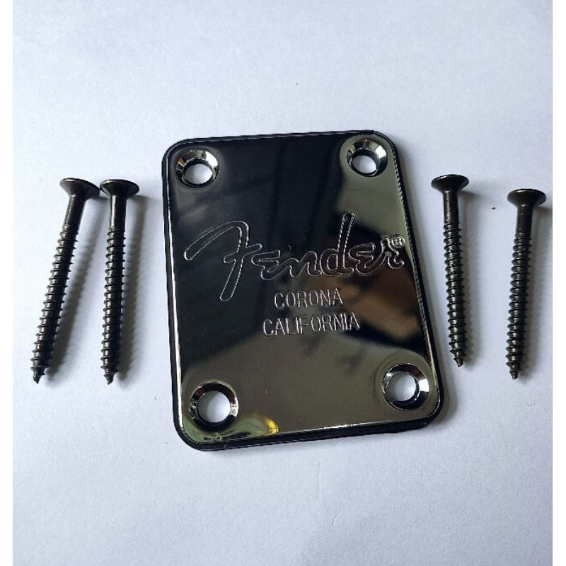 Neck Plate gitar logo fender Stratocaster Chrome