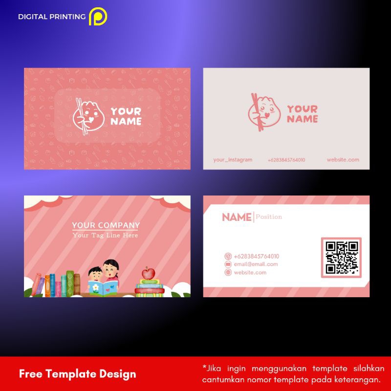 

Pinky Templat/ Kartu Nama 100 pcs / Kartu nama / Bussines card