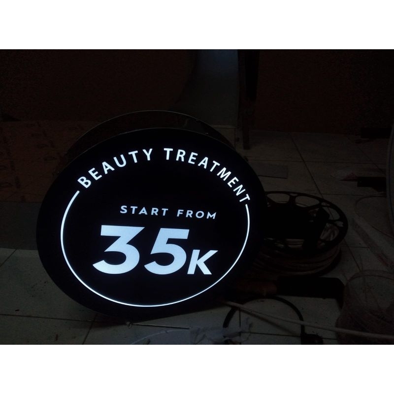 Neon Box Bulat Acrylic | Custom Desain | Free desain