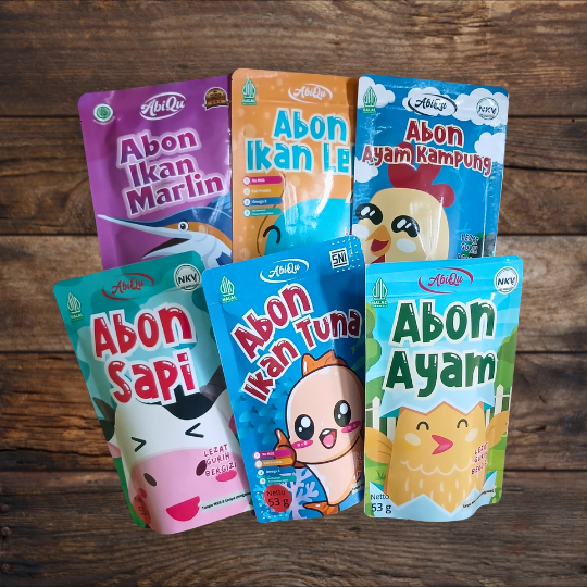 

Abiqu Abon MPASI Kemasan Sachet 15gr NO MSG Abon Abiqu Sehat | Abon Mpasi Bayi | Abon Non MSG