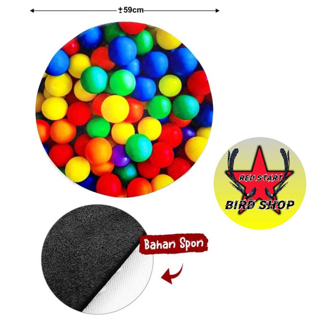 Karpet Motif Bola 3D 3 Dimensi Alas Sangkar Kandang Burung Murai No 2 Bahan Spons Karpet Tatakan Kot
