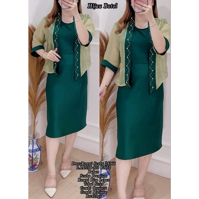 Dapat, SIZE L DRES ROMPI SCUBA 14166 HIJAU BOTOL 410GR 135.000