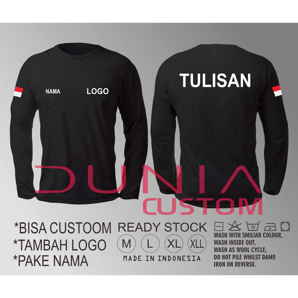 Kaos Custom Sablon Lengan Panjang