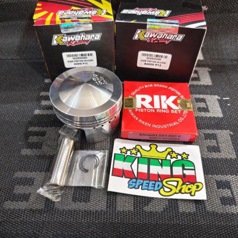 PISTON KIT KAWAHARA UKURAN 63mm / 64mm PEN 13 MENTAH