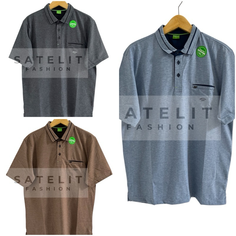 Hugo Class Original Kaos Kerah Polo Pria Polos Misty (Kancing Kantong)