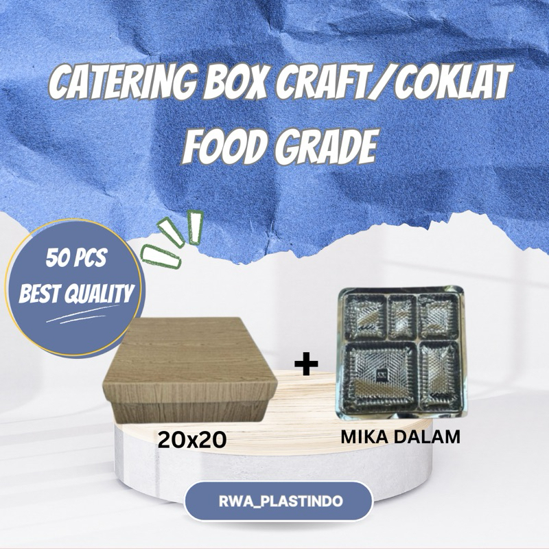 DUS NASI KOTAK BOX KRAFT TUTUP TERPISAH 20x20 MURAH BERKUALITAS