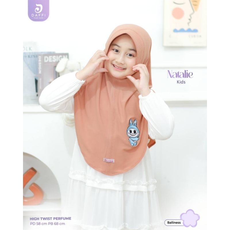 Hijab Anak SD Polos instant Natalie by Daffi Hijab
