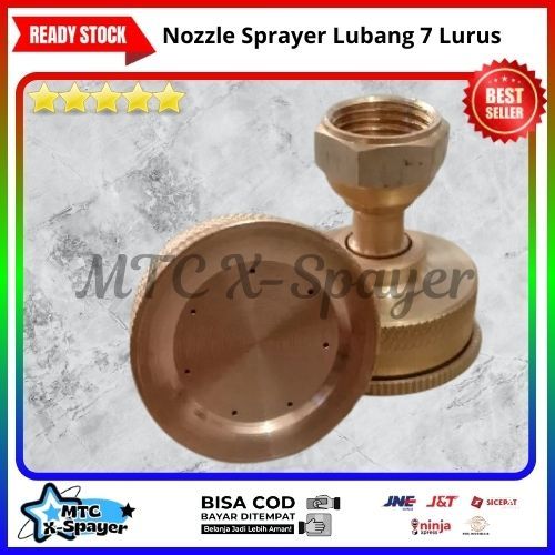 MTC X-Nozzle Spuyer Sprayer Lubang 7 Lurus | Nozzle Sprayer Kuningan Lubang 7 Mata Manual Elektrik