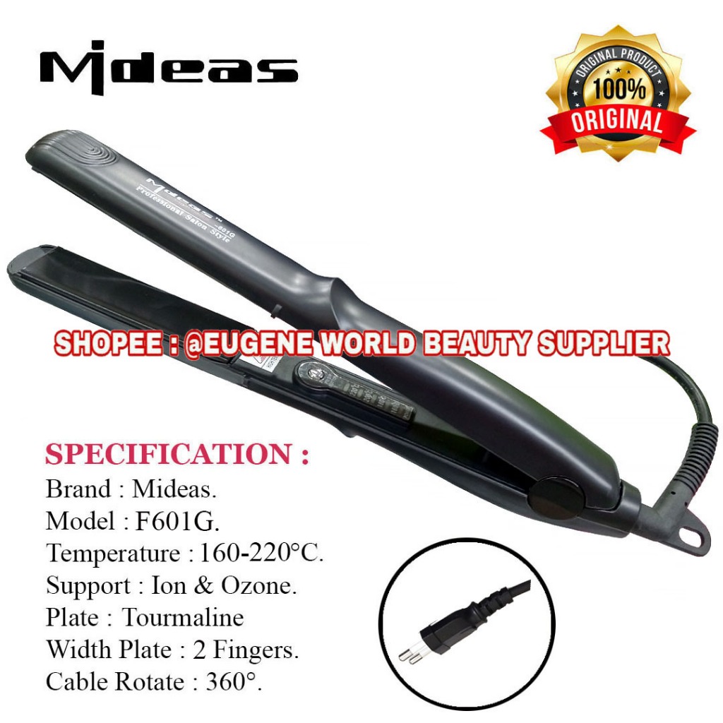 MIDEAS : ALAT CATOK RAMBUT PELURUS 2 IN 1 SMOOTING IONIC ION OZON CURLY DAN LURUS PROFESIONAL SALON 