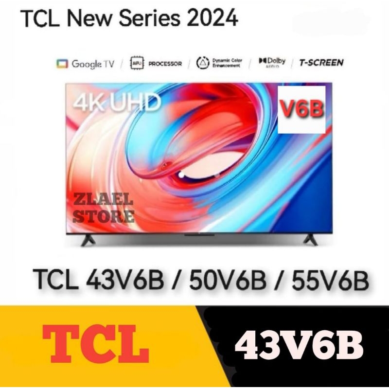 TCL 43V6B Google TV 43 inch 4K UHD TCL V6B 43" Smart TV Android TV 43 inch TCL Dolby
