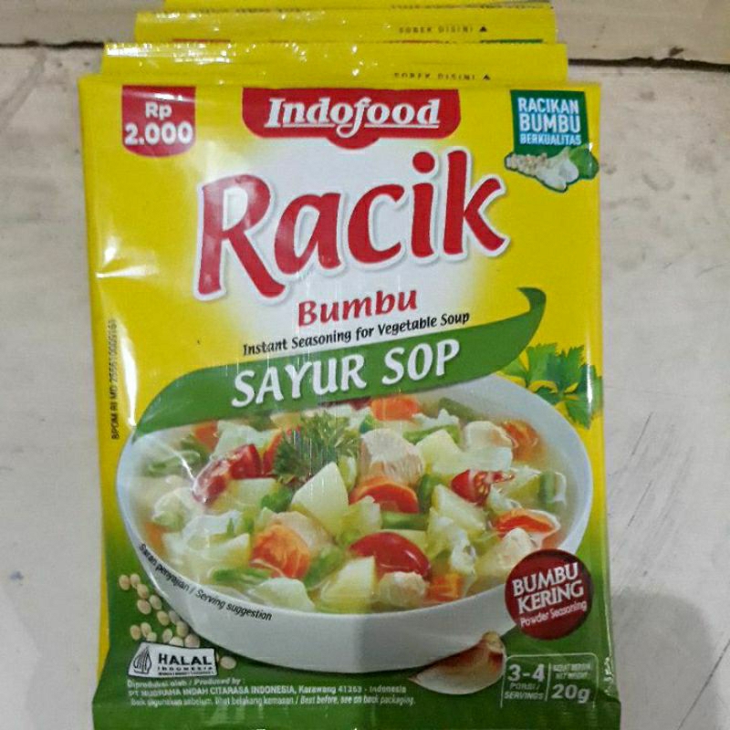 

Indofood Raciik Bumbu Sayur Sop 1 renteng (10 biji)
