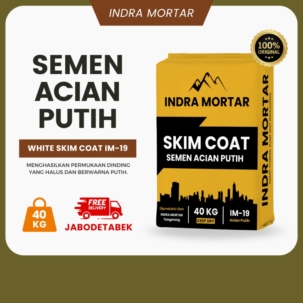 Semen Instan Mortar | Acian Plesteran Putih | Indra Mortar IM-19