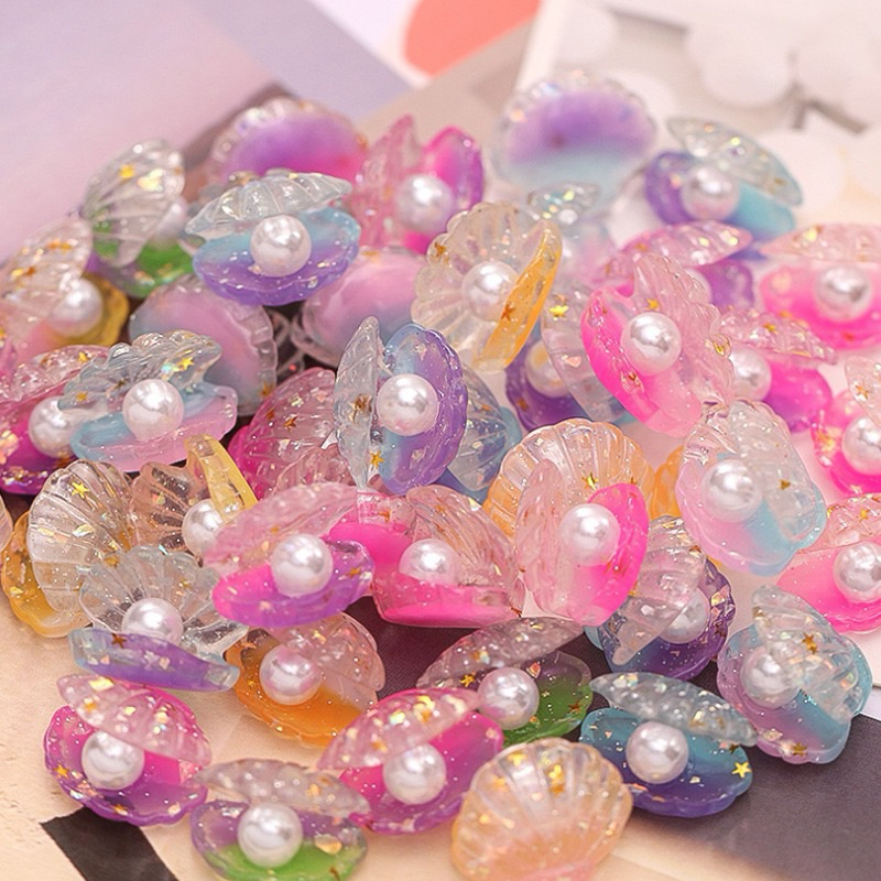 Clay Resin Jumbo Kerang Set 3 Pcs Mutiara Lucu Dan Elegan Bahan Diy Clay Resin Serbaguna