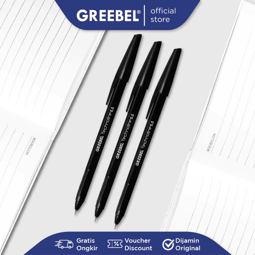 

Pulpen Technoline 0.5 Hitam 1 PCS