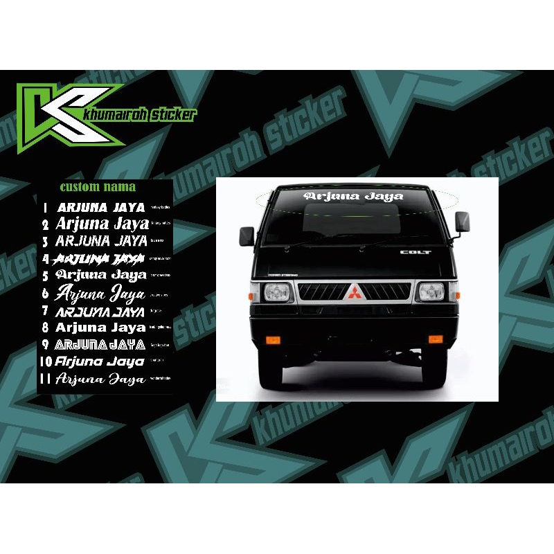 stiker cutting kaca depan mobil pickup