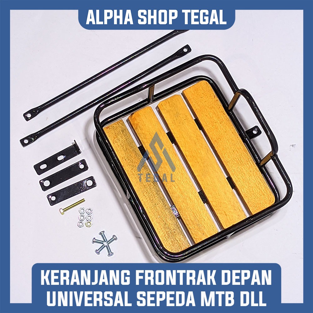 KERANJANG FRONTRAK SEPEDA DEPAN / RAK SEPEDA MODEL CLASSIC VINTAGE HITAM Cat Coating Kilap Anti gore