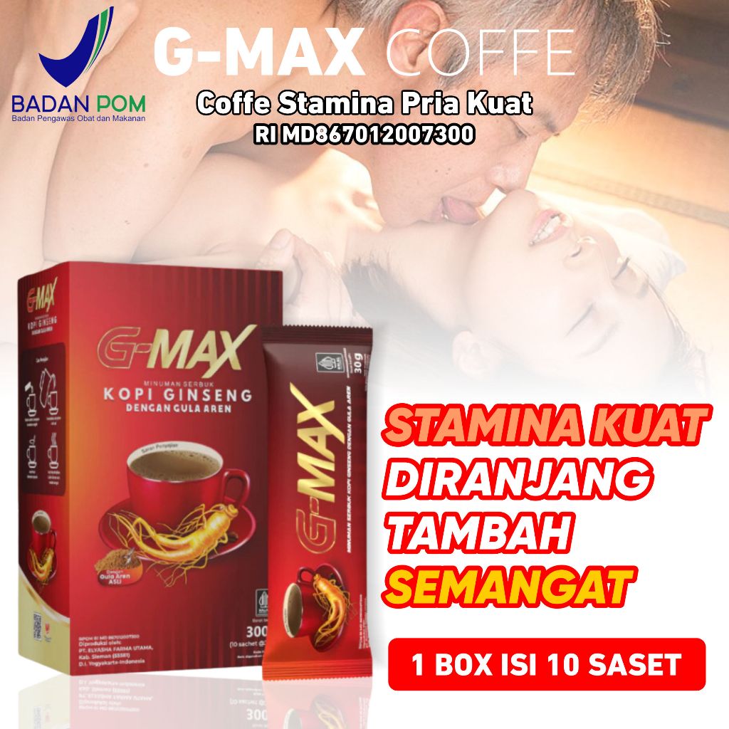 

G-MAX Kopi Penambah Stamina Pria 100% Original Dari Bahan Herbal Tanpa efek samping Aman Sudah BPOM