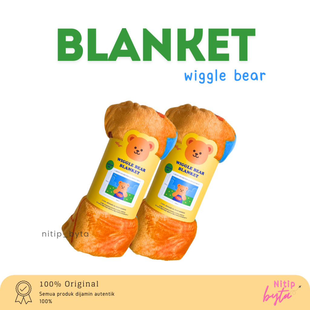 Wiggle Wiggle Bear Blanket Korea / Selimut Beruang Wiggle Wiggle