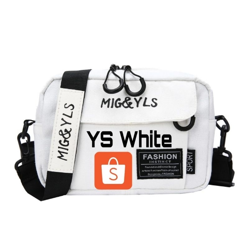 Tas bag pria putih selempangan