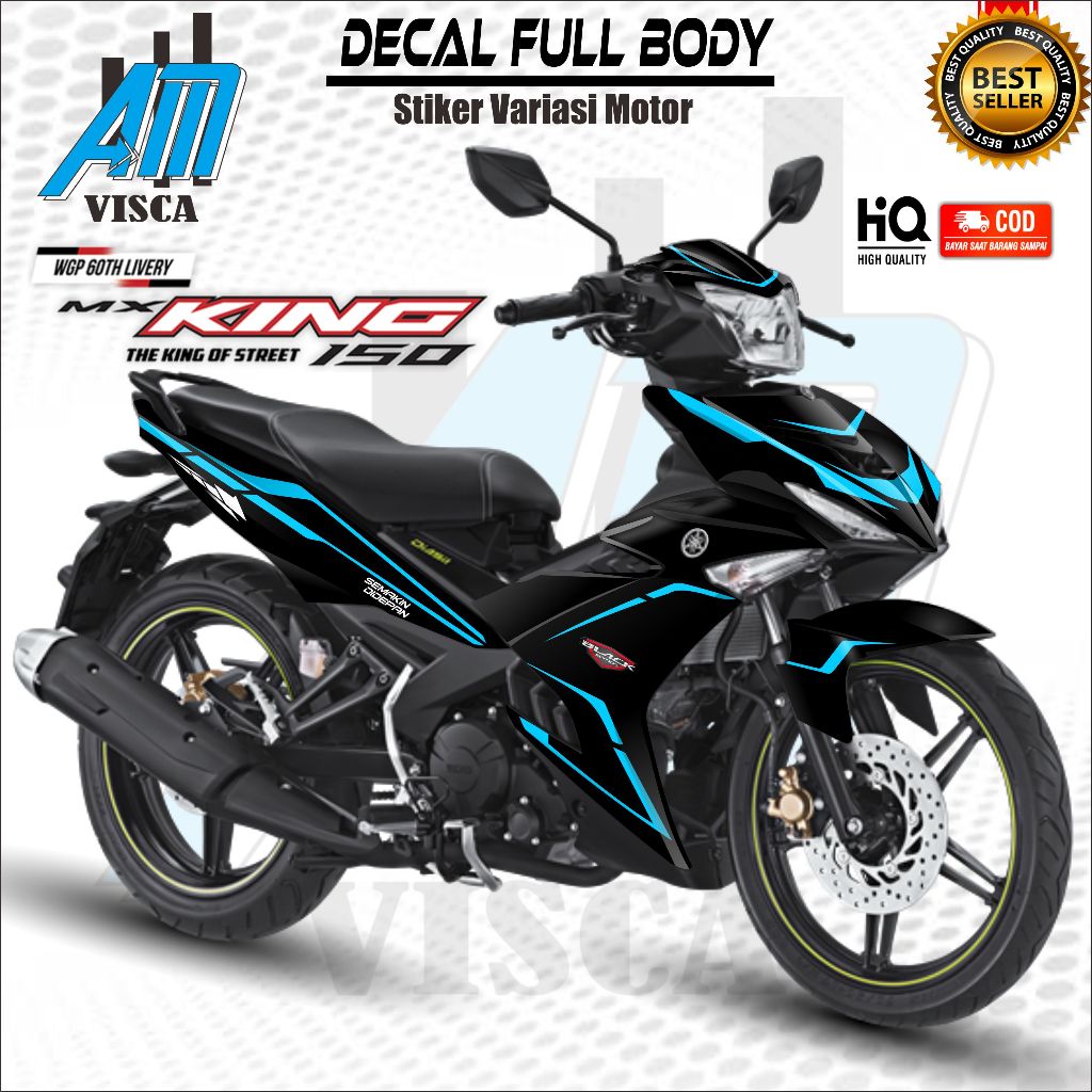 Decal Mx King 150 V1 V2 Full Body | Stiker Variasi Motor Mx King 150 Desain Black Edition