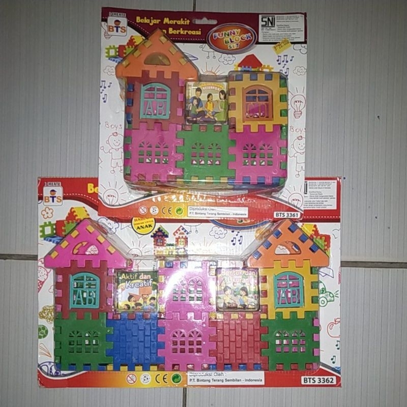 Mainan Anak Funny Block Set  Puzzle Rumah