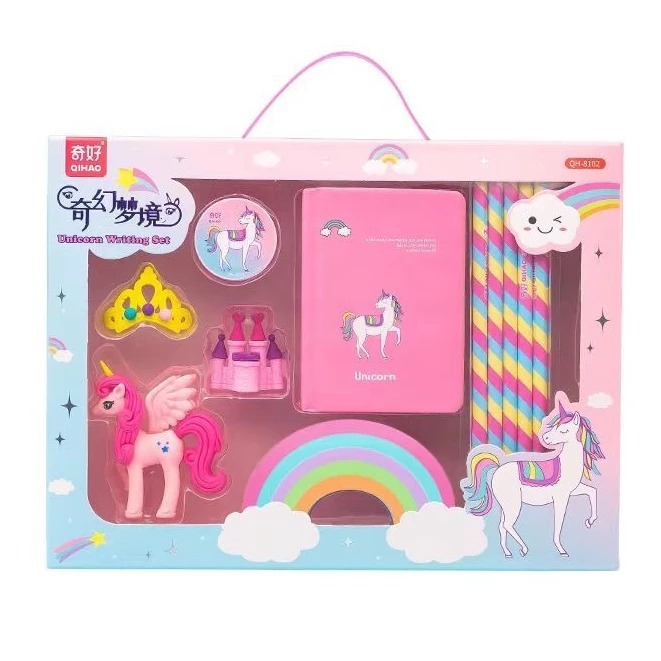 

Alat tulis 1 set karakter unicorn 8in1 - Stationery set kids premium