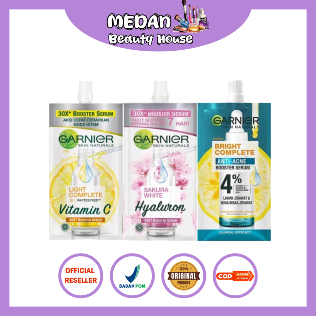 (Sachet) GARNIER SERUM 30x Booster Serum 7.5ml Garnier Light Complete
