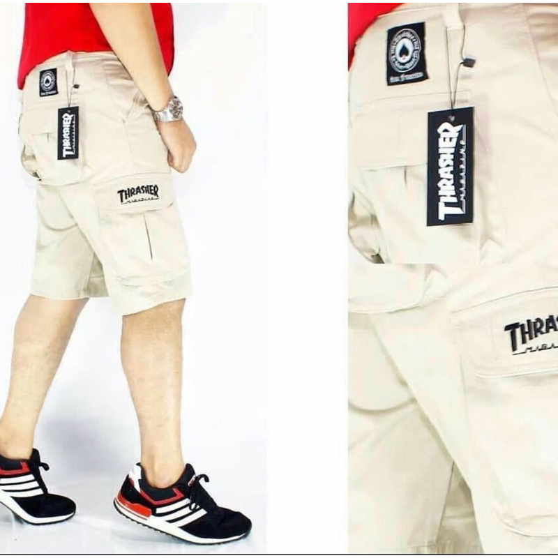 CELANA PENDEK CARGO CREAM BAHAN TEBAL ADEM CELANA PENDEK PRIA DEWASA