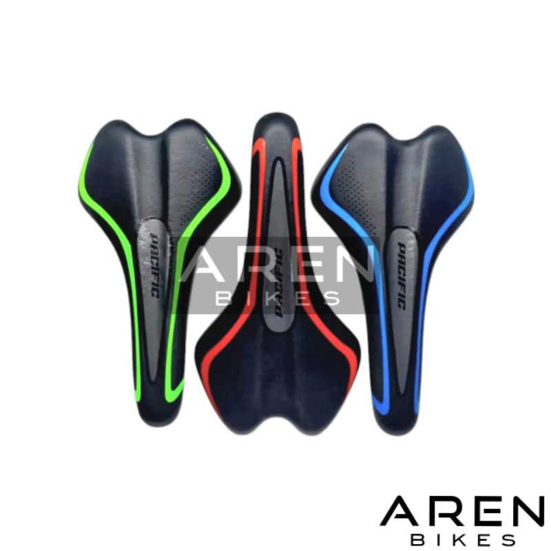 SADEL SEPEDA PACIFIC H119 HITAM LIS MERAH HIJAU BIRU JOK SADDLE SEDEL FIXIE BALAP ROAD BIKE SELI LIP