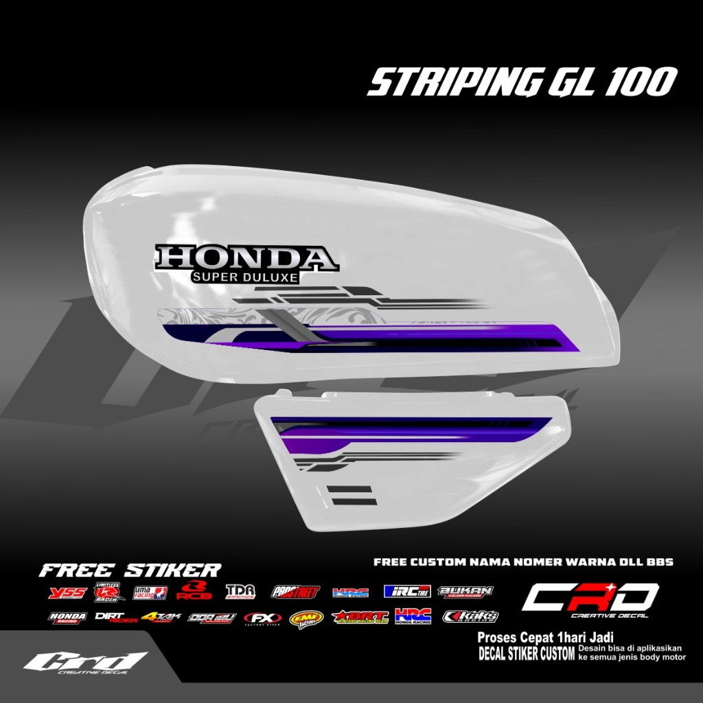 STRIPING STIKER LIS VARIASI HONDA GL 100 GL STRIPING VARIASI HONDA GL 100