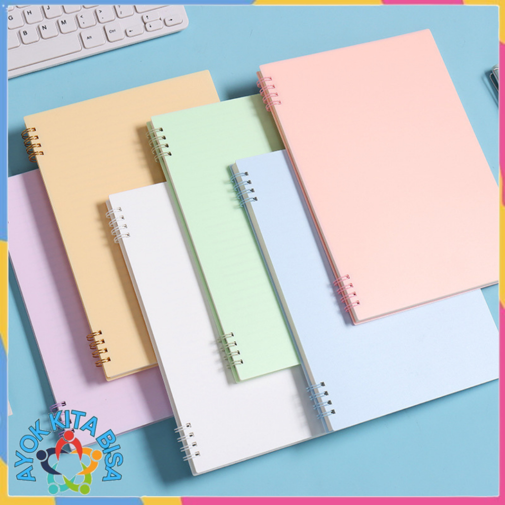 

AKB - Notebook A5 Buku Catatan 80 Lembar Buku Diary Aesthetic Sketch Book 8 Lubang Binder Buku Tulis Sekolah Kantor Notebook Jurnal Spiral Cover Pastel