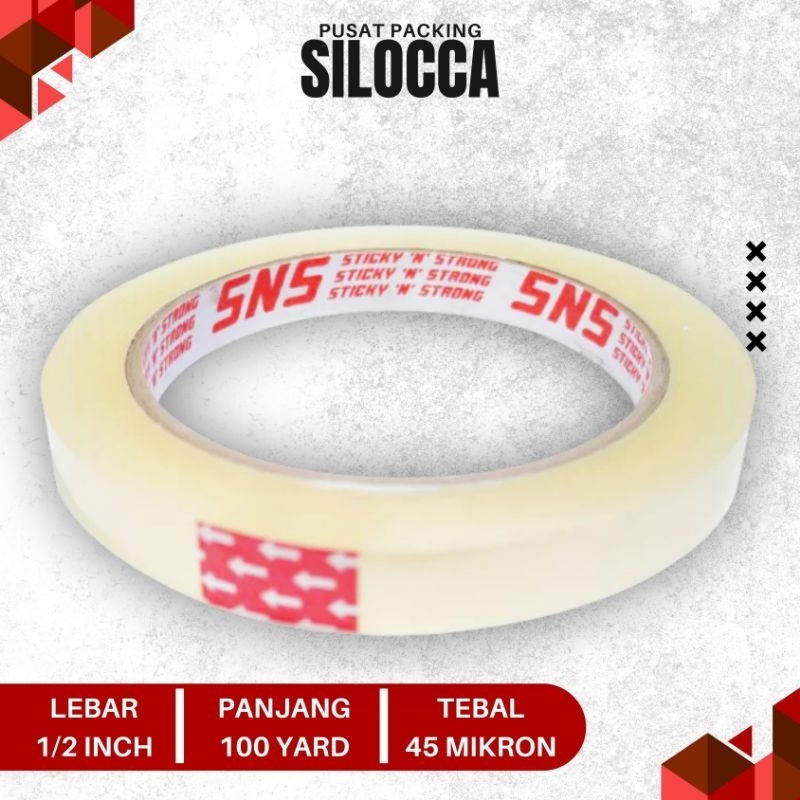 

SOLASI/SELOTIP/ISOLASI/SELOTIP/SOLATIP/LAKBAN 1/2 INCH ( 12 MM ) X 100 YARD SNS KUALITAS TERBAIK