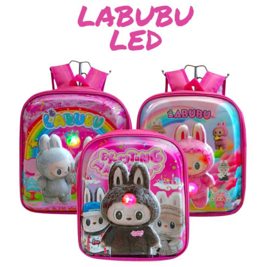 Tas Labubu LED Timbul 3Dimensi Anak Tk Paud  Tas Ransel Anak Sekolah Perempuan Laki-Laki Tk Bisa COD