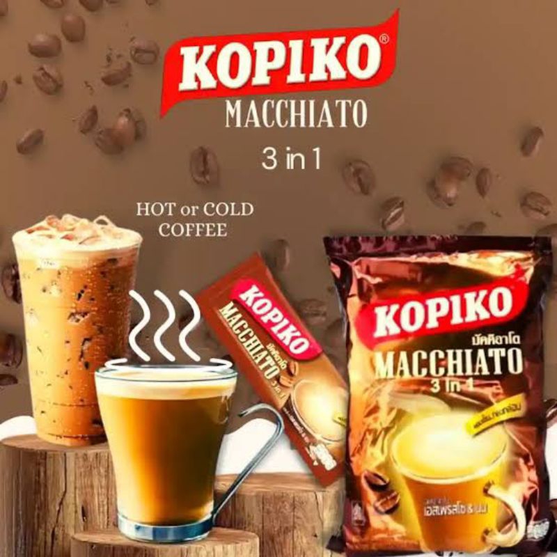 

Kopiko Macchiato 3in1 Instant Kopi Thailand 168gr (7sachetx24gr)