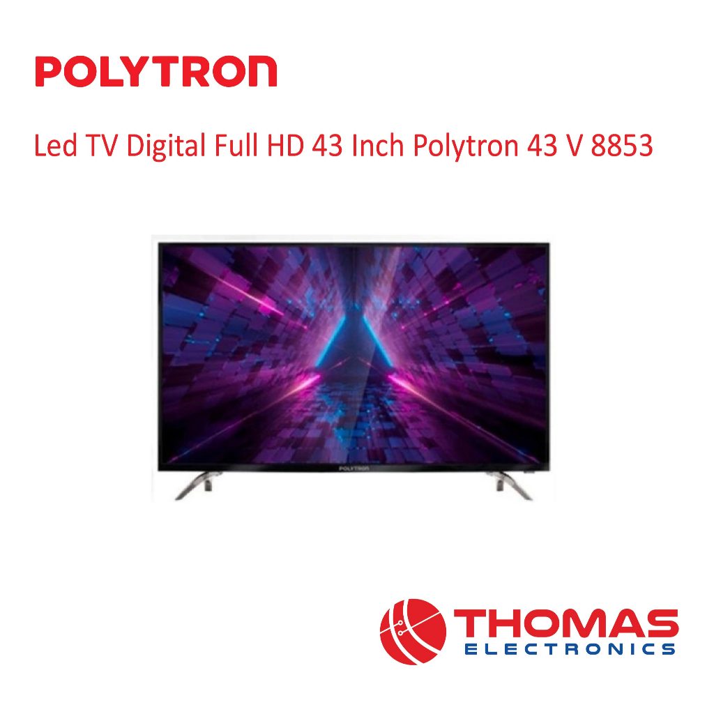 Digital Led TV Full HD 43 Inch Polytron PLD 43V8853 43 V 8853 Garansi Resmi