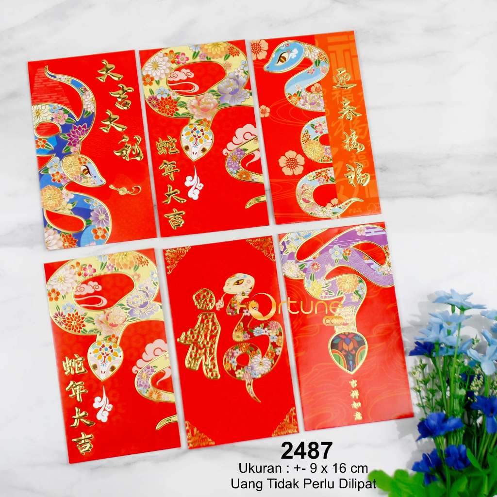 

Angpao Imlek 2025 Kertas Ular Isi 6 Lembar Panjang Gambar Campur Chinese New Year Hong Bao Red Envelope Terbaru