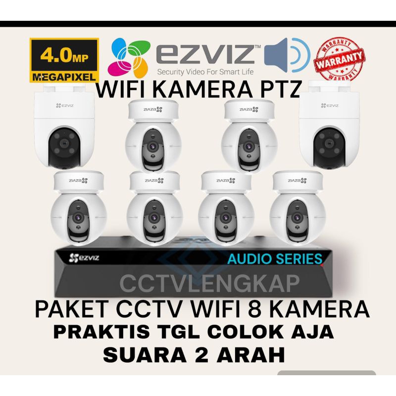 PAKET CCTV EZVIZ 8 IP CAMERA 4MP NVR WIFI 8CH 2 WAY AUDIO CCTV WERELLES