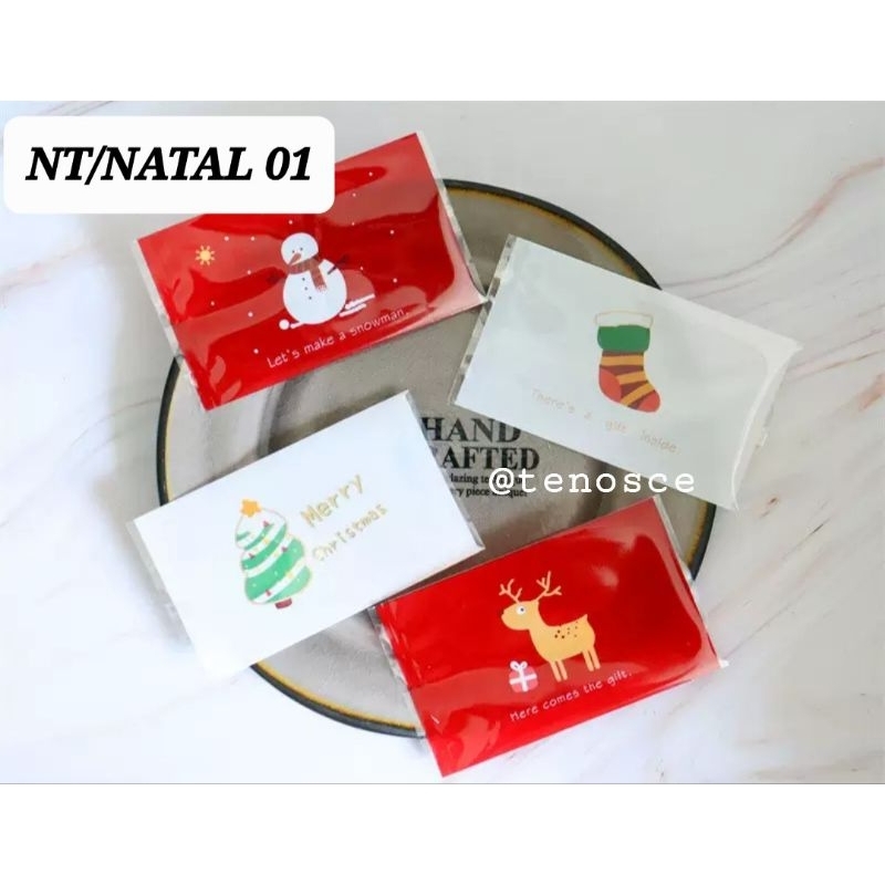 

50pcs Kantong Plastik Nastar Taiwan Jumbo 7x12cm Kue Kering Cookies Cokelat Hadiah Hampers Merry Christmas Natal Santa NT/Natal