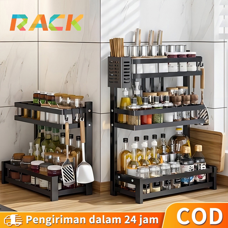 Rak Bumbu Susun Rak Bumbu Tempel Rak Bumbu Gantung Rak Bumbu Stainless hitam Rak bumbu awet dan