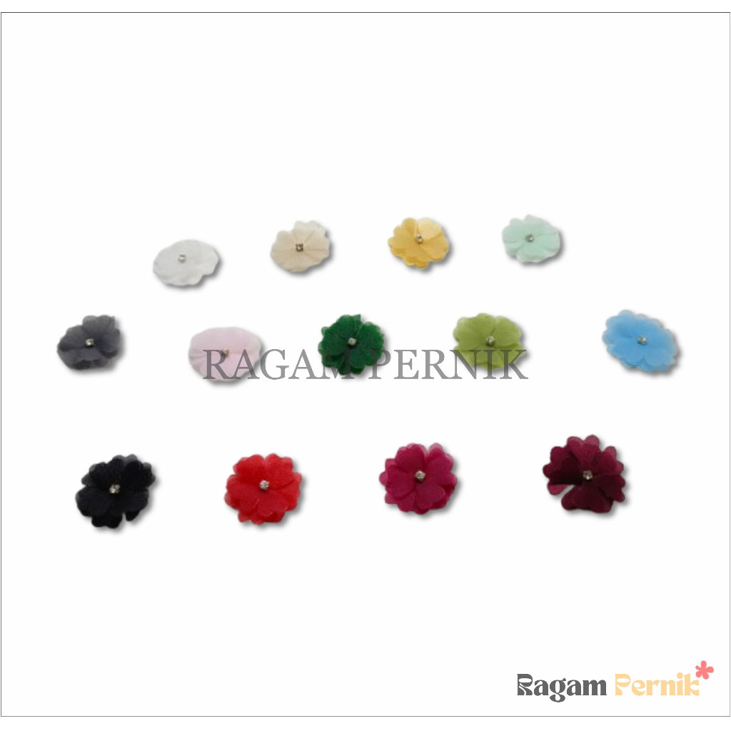 Aplikasi Bunga Organza 3D / Bunga Organza 3D UKURAN ( -+ 3CM )