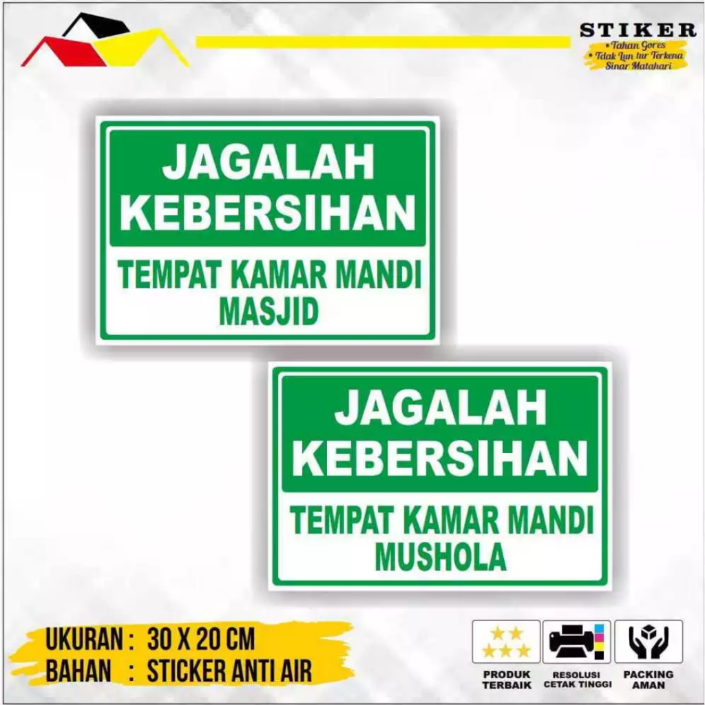 

CETAK STIKER JAGALAH KEBERSIHAN TEMPAT WUDHU MASJIDMUSHOLA